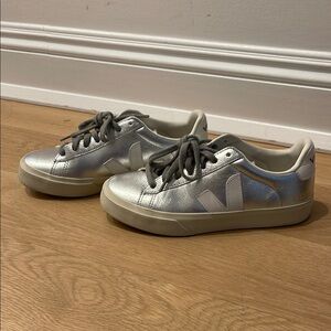 Veja Metallic Silver Sneakers